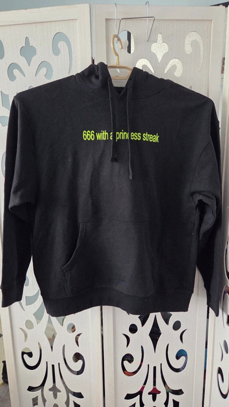 Charli XCX 666 With a Princess Streak Hoodie  XL Black Brat Pop Music NWOT